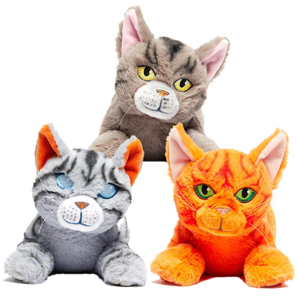 SET OF 3 LARGE PLUSH - Jayfeather. Graystripe and Firestar