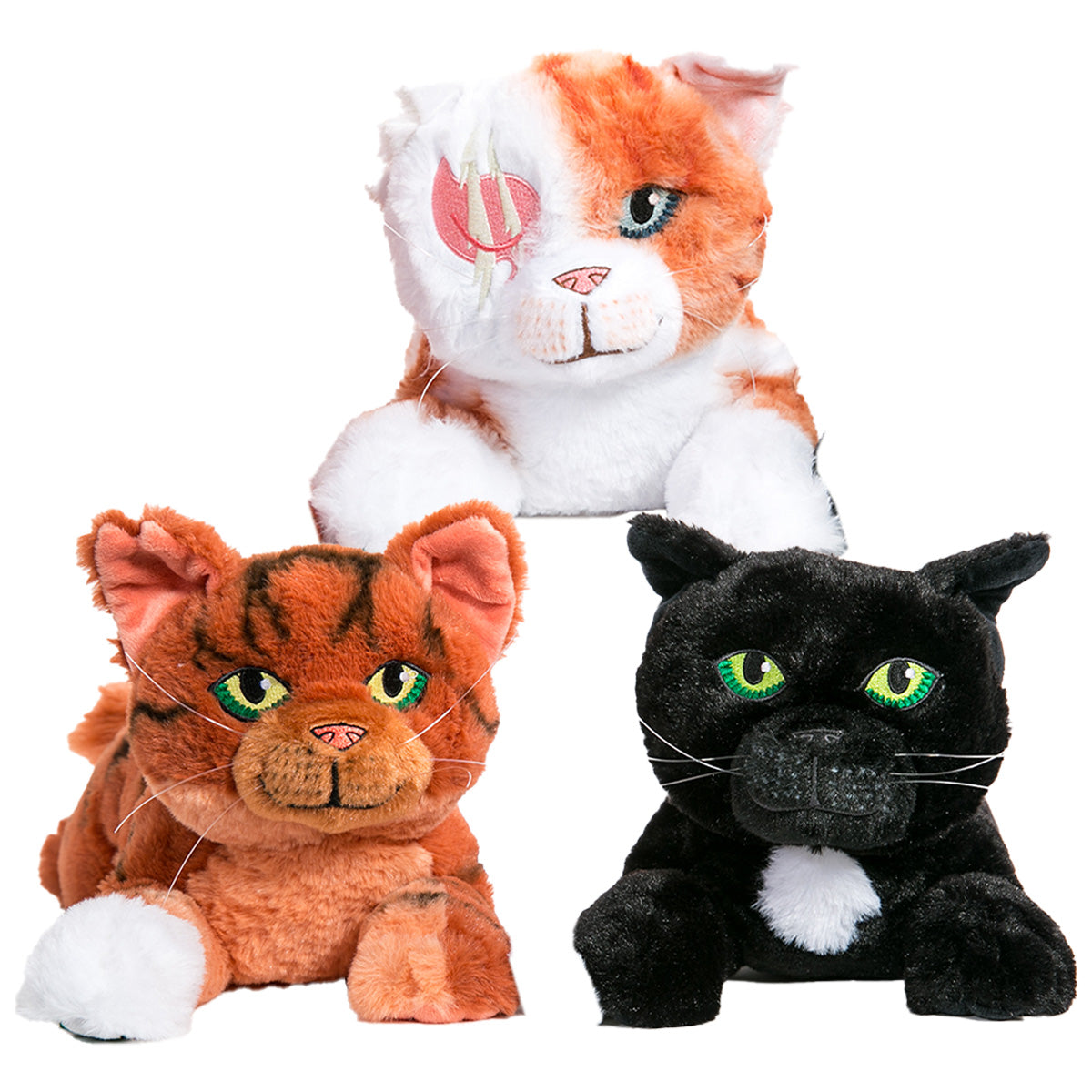 SET OF 3 LARGE PLUSH - Squirrelflight. Brightheart & Ravenpaw